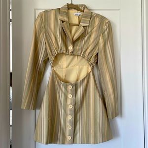 BRAND NEW Danielle Bernstein yellow striped dress